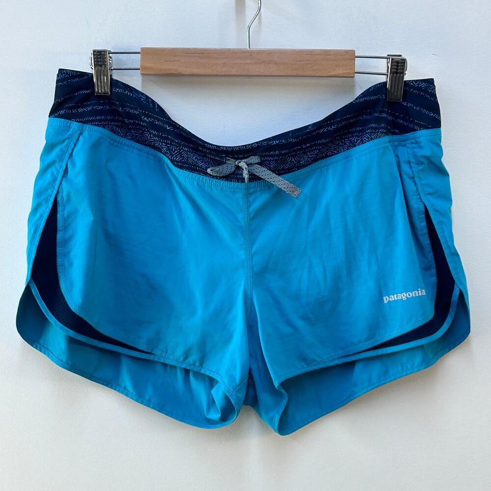 Patagonia Running Shorts Women's Large Blue Summer Swim Paddle Board Outdoor